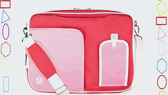 VanGoddy Pindar Sling - CANDY PINK WHITE Pro Deluxe Shoulder Messenger Carrying Bag for Samsung