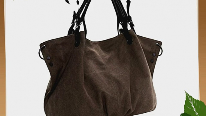 Large New Womens Canvas Shoulder Bags Handbag Ladies Crossbody Totes Vintage Hobo purse (Brown)