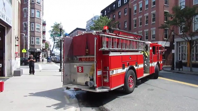 Boston Fire Dept Engine 8 & Ladder 1 Responding