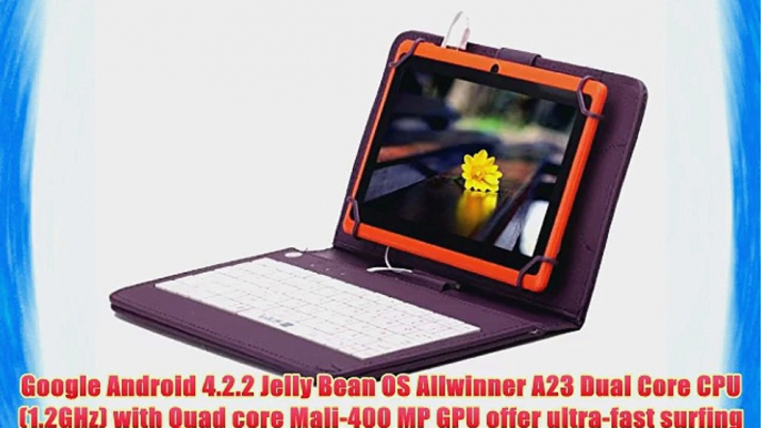 IRULU 7 inch Android Tablet PC With Keyboard Case4.2 Jelly Bean OS Dual Core Allwinner A23