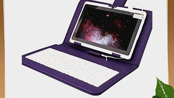 Yuntab 7 inch Google Android Tablet PC Dual Core and Dual Camera White Tablet with Purple Keyboard