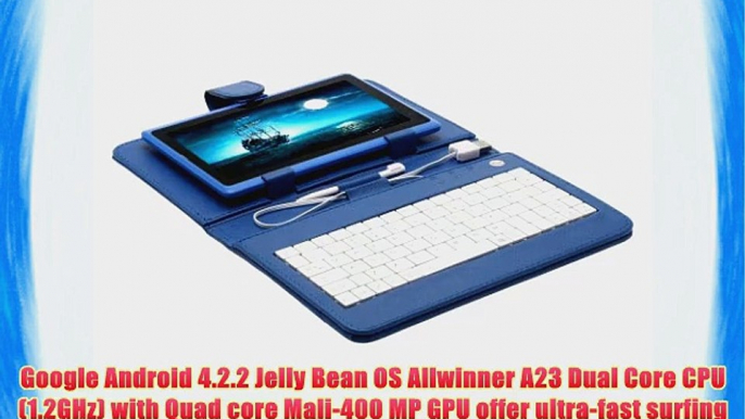 iRulu 7 inch Android Tablet PC with Keyboard Case 4.2 Jelly Bean OS Dual Core Allwinner A23