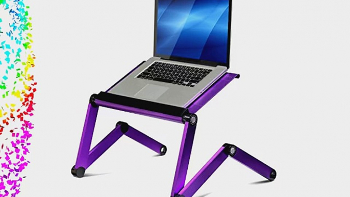 FURINNO A6-F-Purple Ergonomics Aluminum Vented AdJustable Multi-Functional Laptop Desk/Portable