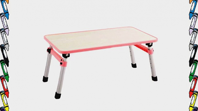 Superbpag Portable Folding Vented Laptop Table Bed Desk with Adjustable Legs  Pink