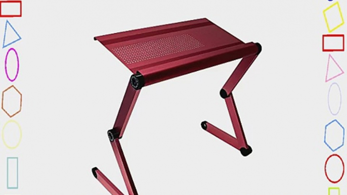 SOJITEK?Pink Adjustable Vented Laptop Table Laptop Computer Desk Portable Bed Tray Book Stand