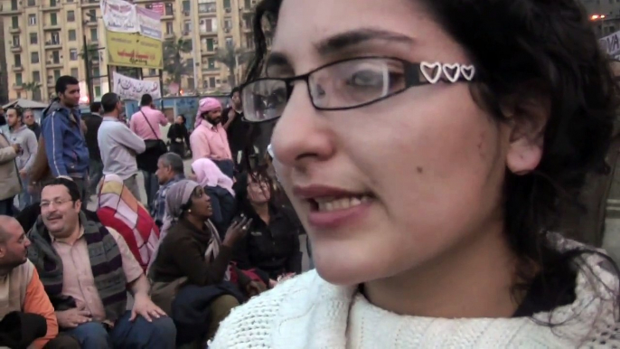 Interview with Egyptian Pro Democracy Activist - Women Activists at Tahrir Square in Cairo, Egypt