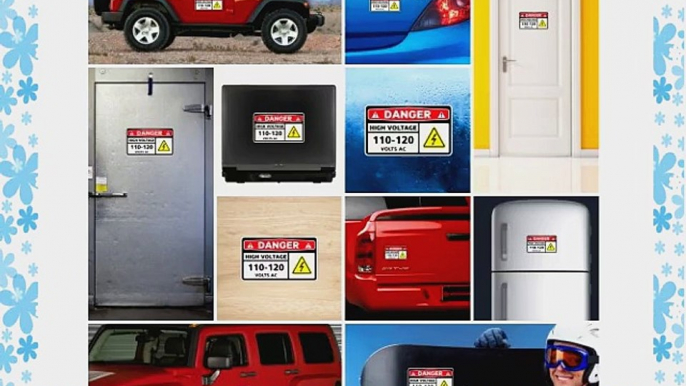 Decals Stickers Danger High Voltage 110-120 Volts Ac Tablet Laptop Waterproof (24 X 13.9 In)