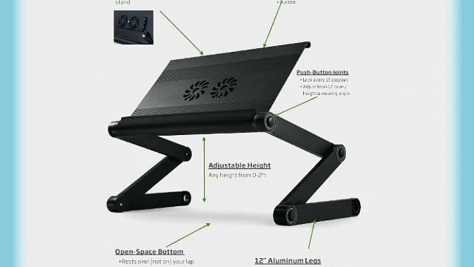 Uncaged Ergonomics WorkEZ Executive 2 Fans and 3 USB Ports Adjustable Ergonomic Laptop and