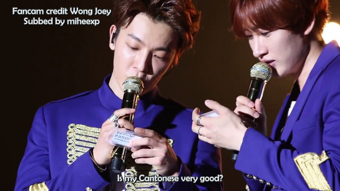 [ENG SUB] 150620 D&E HK - Donghae shows Eunhyuk how to speak Cantonese