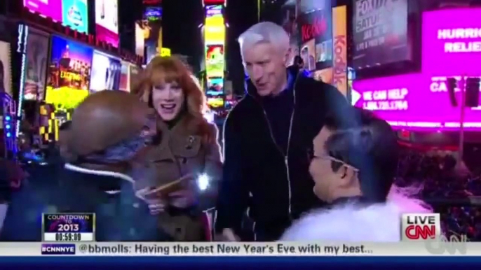 Awkward Exchange Between Psy and Kathy Griffin On New Years at Times Square on CNN