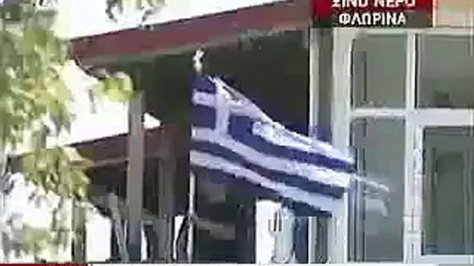 greek fascist provoking and attacking Macedonians