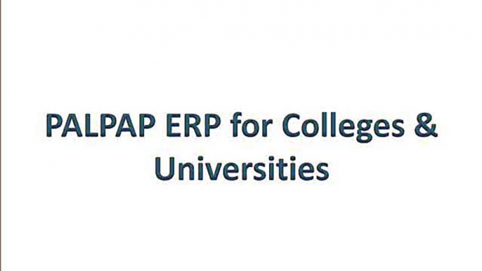 palpap ERP for colleges & Universities