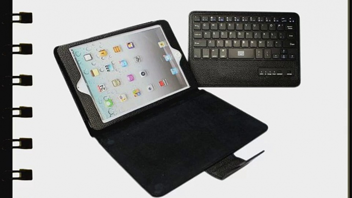 FOME? Removable Detachable Wireless Bluetooth ABS Keyboard PU Leather Case Tablet Stand for