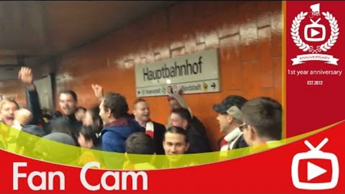 Arsenal FC 1 Borussia Dortmund 0 - Fans On The U-Bahn To Match - ArsenalFanTV.com