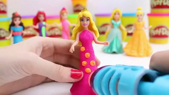 PLAY DOH Sparkle dresses 8 Disney Princess Magiclip dolls Elsa Anna Glitter Glider Ariel Rapunzel