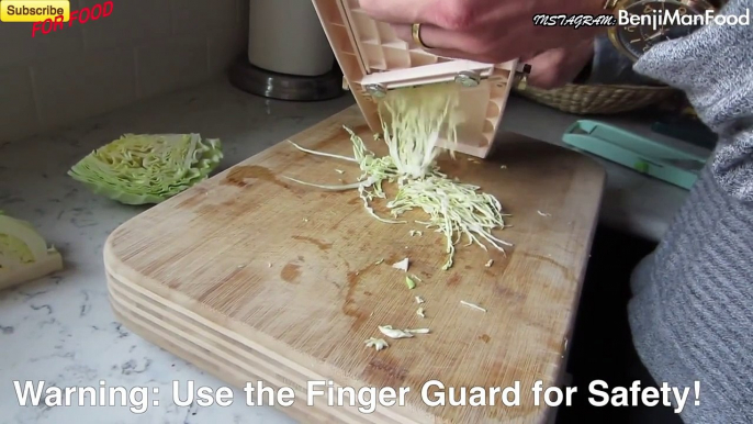 How to Slice Cabbage (Cutting Vegetables)- BenjiManTV