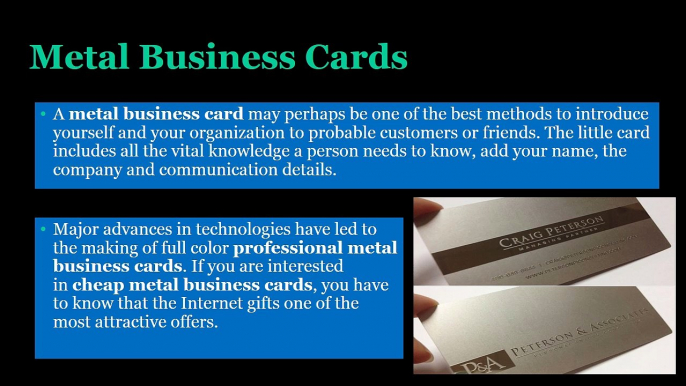 Cheap Metal Business Cards -The Great Combination Between Level of quality and Cheap price! 