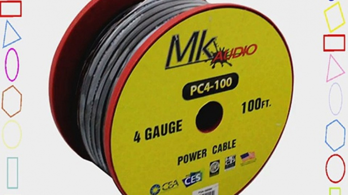 Mk Audio PC4-100BK 4 Gauge Spool Multi-Strand 100 Feet Power Wire Cable (Black)