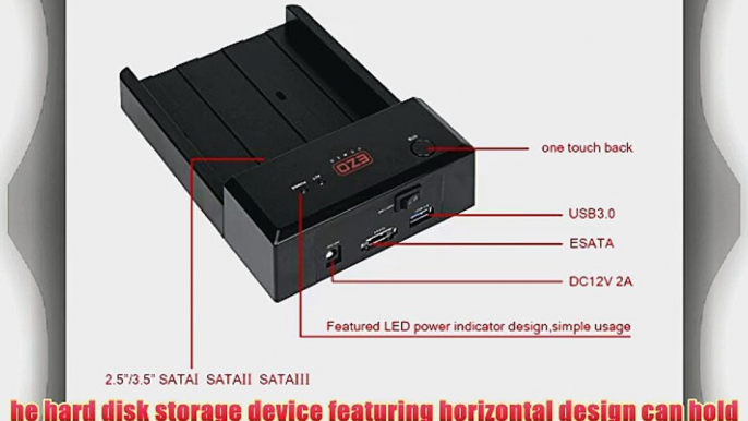 EZOPower USB 3.0 eSATA To 2.5inch 3.5inch IN SATA Horizontal Mobile HDD Hard Drive Docking