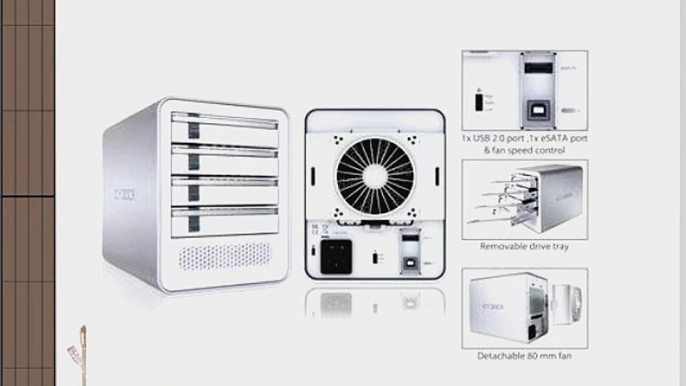 ICY DOCK ICYCube MB561US-4S-1 4 Bay eSATA(PM)   USB Hot Swap External 3.5 SATA HDD Enclosure