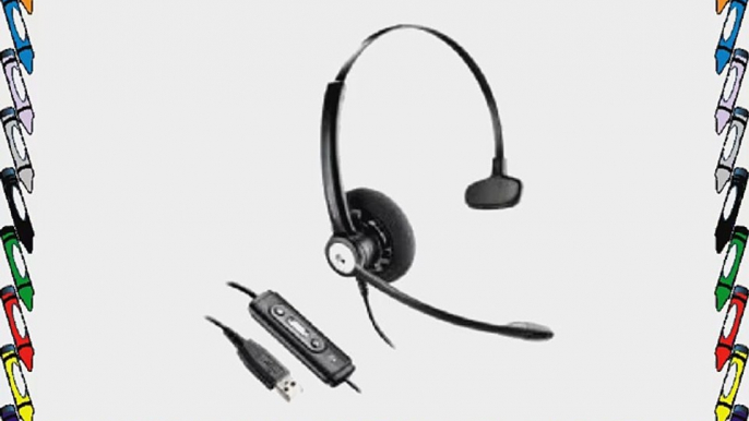 Plantronics Entera HW111N-USB Headset - Mono - USB - Wired - 150 Hz - 6.80 kHz - Over-the-head