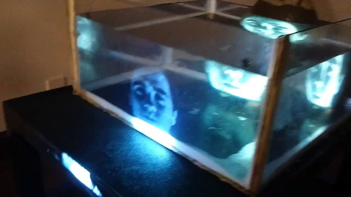 Rock fish tank projection. (Tony Oursler, Underwater Interpretation)