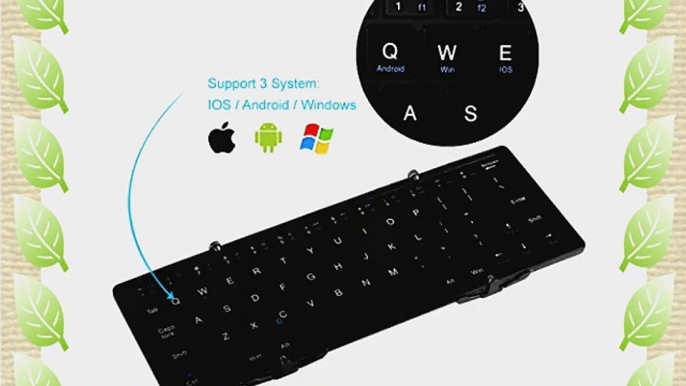 EC Technology? Portable Foldable Bluetooth Keyboard Ultra-slim Mini Wireless Keyboard for iOS