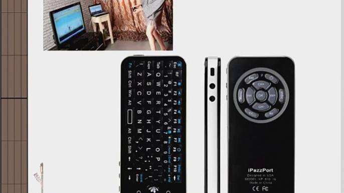 IPazzPort Fly Air Mouse 2.4GHz Mini Wireless Keyboard with 2 Mode Learning IR Remote Black