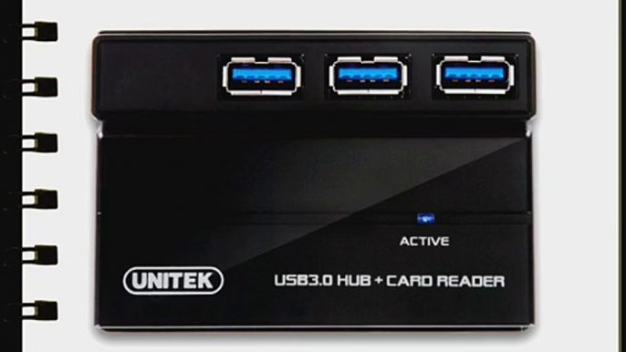 UNITEK 3 Ports USB 3.0 hub with Multi-In-1 Card Reader with 5V 2A adapter and 3 feet USB 3.0