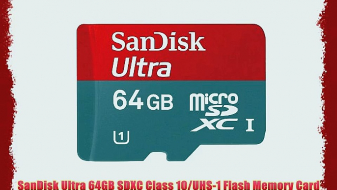 SanDisk Ultra 64GB SDXC Class 10/UHS-1 Flash Memory Card Speed Up To 30MB/s- SDSDU-064G-U46