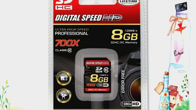 Digital Speed 8GB 700X Professional High Speed 120MB/s Error Free (SD) Memory Card Class 10