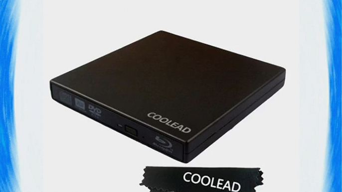 COOLEAD- Black Slim USB External Blu-Ray Player External USB DVD RW Laptop Burner Drive   Free