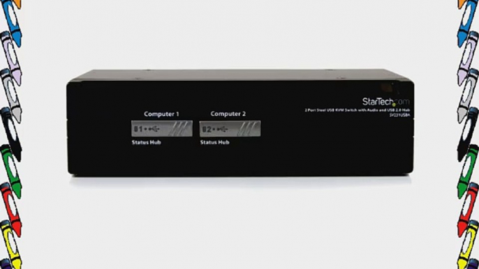 StarTech.com 2 Port Steel USB KVM Switch with Audio and USB 2.0 Hub (SV231USBA)