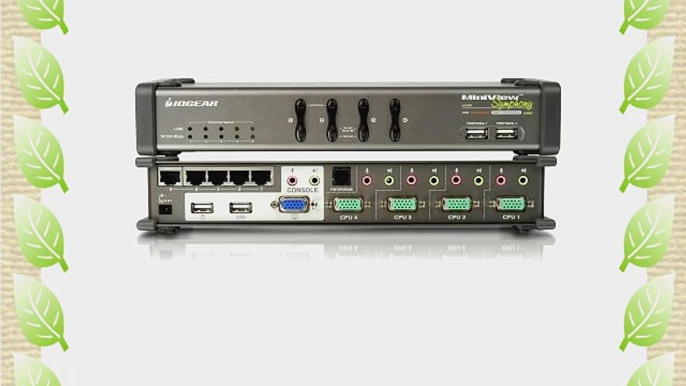 IOGEAR 4-Port MiniView Symphony Multi-function KVM Switch with Cables GCS1774