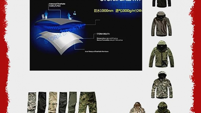 Soft Shell Waterproof Windproof Tactical Outdoor Sport Military Hoodie Jacket (Coat) and Pants