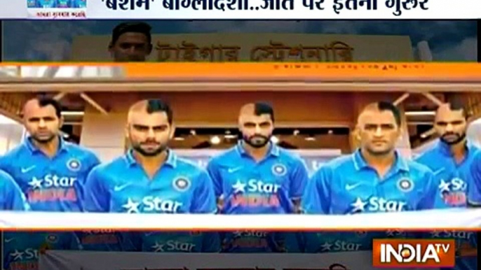 Bangladeshi newspaper mocks Team India with photographs showing half-shaven heads of players (Low)