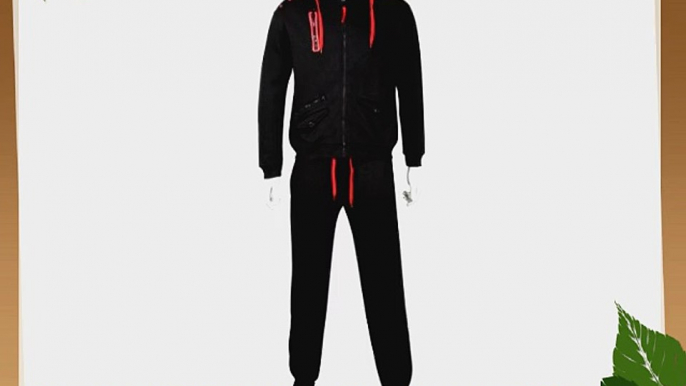 Juicy Trendz Men's Fine Casual Luxuary Fleece Full TrackSuit Black Jogging Top Bottom Hoodie