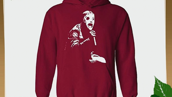 Mens Corey Taylor Slipknot With Mask Iconic Rock Pullover Hoodie Burgundy (XXL)