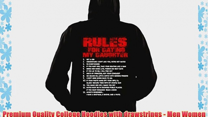 RULES FOR DATING MY DAUGHTER (L - BLACK) NEW PREMIUM HOODIE - British Mum Dad Mummy Daddy Mother