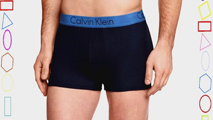 Mens 1 Pack Calvin Klein Dual Tone Pima Cotton Boxer Trunks In Blue Shadow Blue Shadow XL