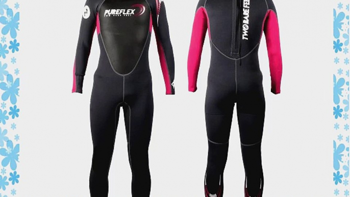 PUREFLEX Kids Childrens Full Length Wetsuit Boys and Girls (Raspberry Age 14)