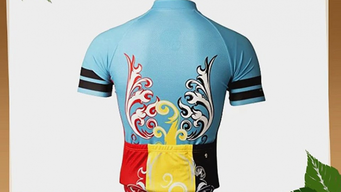 stolen goat Lion Heart Flandrien Mens Performance Short Sleeve Cycling Jersey - Belgian Blue