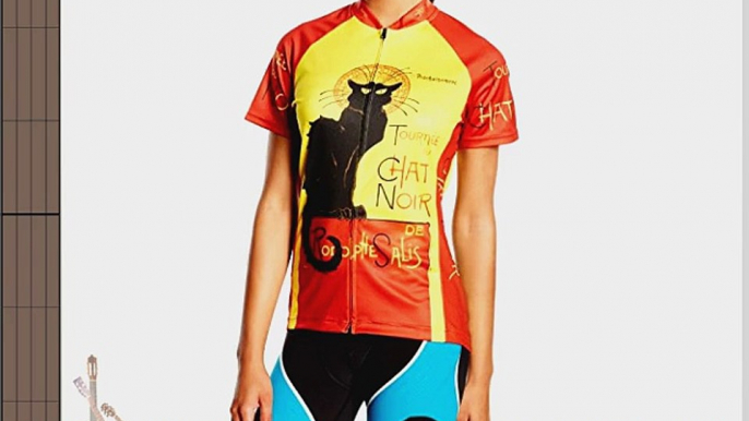 Retro Image Apparel Women's Chat Noir Cycling Jersey - Yellow/Black/Red Medium