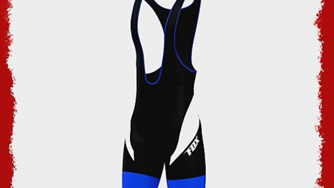 FDX Mens Performance Cycling Bib Shorts Coolmax? Padded Cycle Pants Shorts (Black/Blue/White