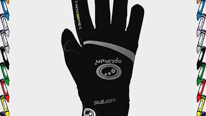 Optimum Men's Nite Brite Waterproof Winter Cycling Gloves - Black Large