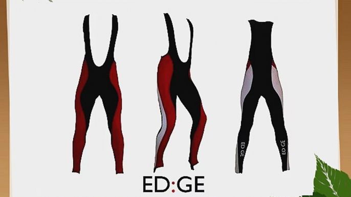 ED:GE Padded Cycling Bib Tights Leggings in Black/ White/ Red - Large (34-36)