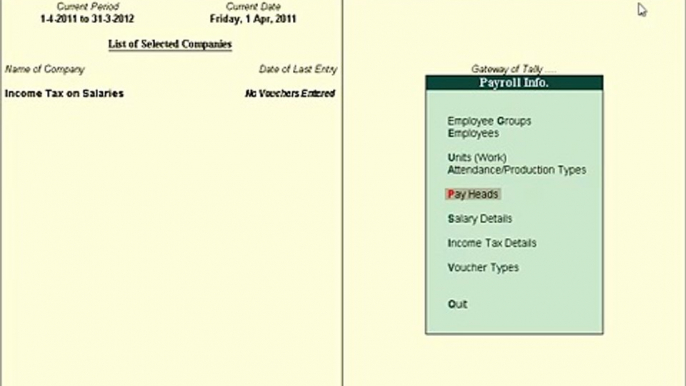 How to calculate income tax on salary payments in Tally ERP 9