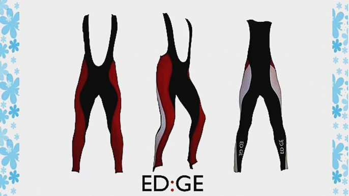 ED:GE Padded Cycling Bib Tights Leggings in Black/ White/ Red - Medium (32-34)