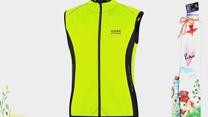 Gore Men's Power Windstopper Soft Shell Cycling Thermo Vest Neon Yellow / Black Large