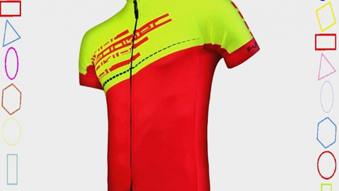 Funkier Short sleeve cycling Jersey-Red/Yellow-Medium